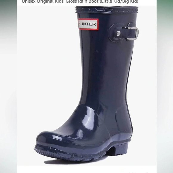 Hunter Original Tall High Gloss Rain Boots in Navy - Picture 1 of 9
